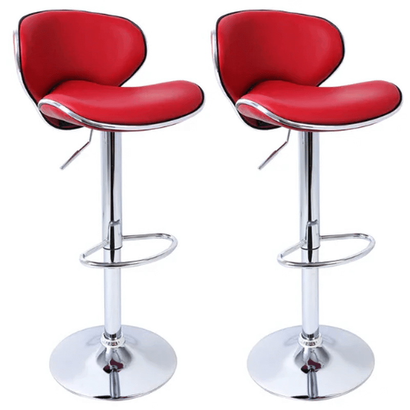 Adjustable Bar Chair with Backrest & Footrest - Swivel Stool