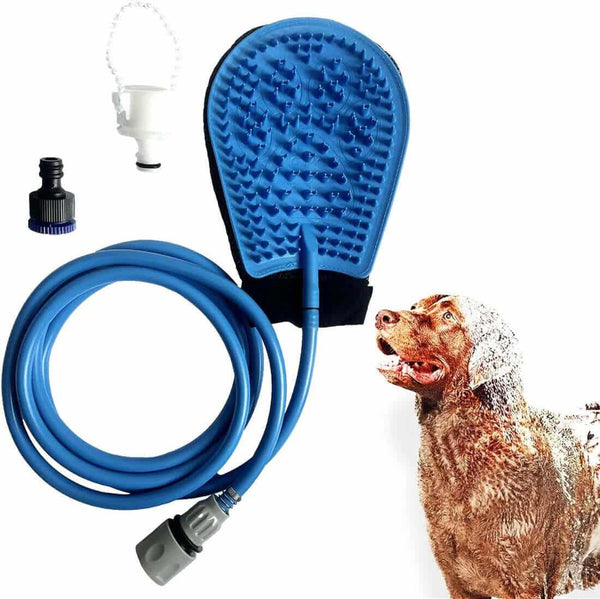 Deep Cleaning Pet Grooming Glove with Hose