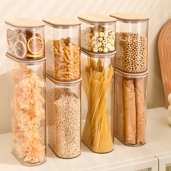 Bamboo Lid Airtight Jar Set - Eco-Friendly Kitchen Storage