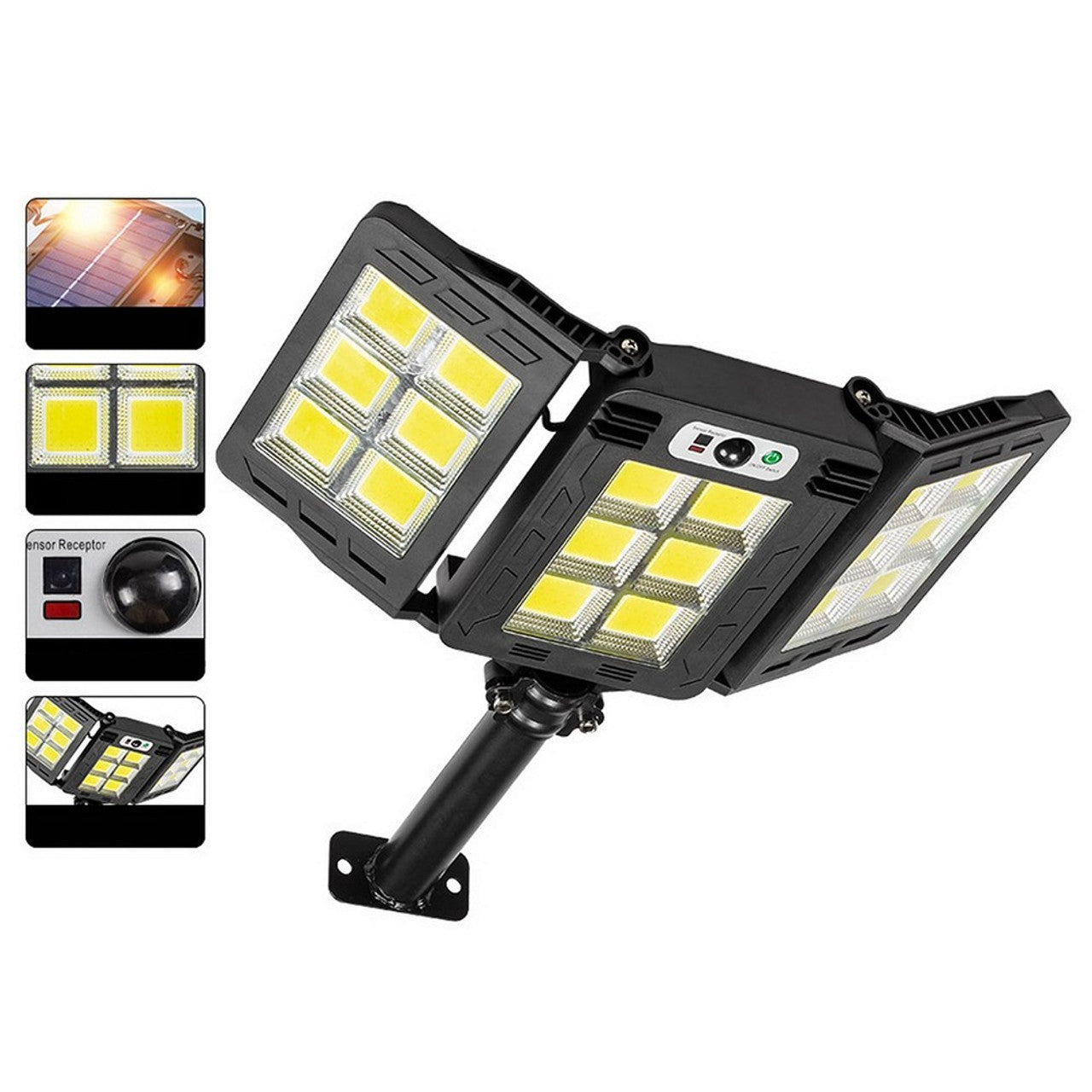 3 Heads Smart Sensor Outdoor Solar Flood Light - 60W