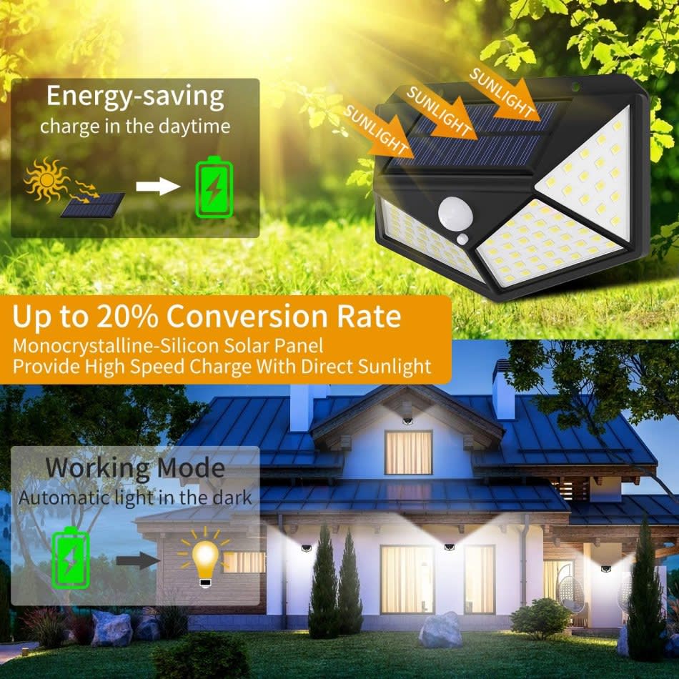 2 x Solar Sensor Wall Lights