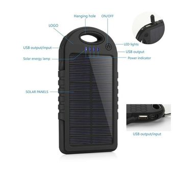 Solar Power Bank Charger - 5000mAh