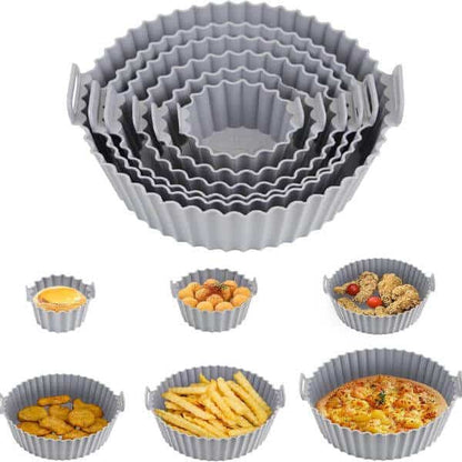 6-Piece Reusable Silicone Air Fryer Liners - Non-Stick & Heat Resistant