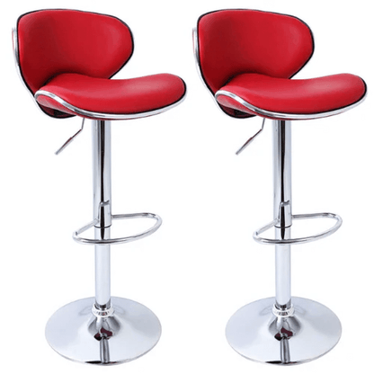 Adjustable Bar Chair with Backrest & Footrest - Swivel Stool