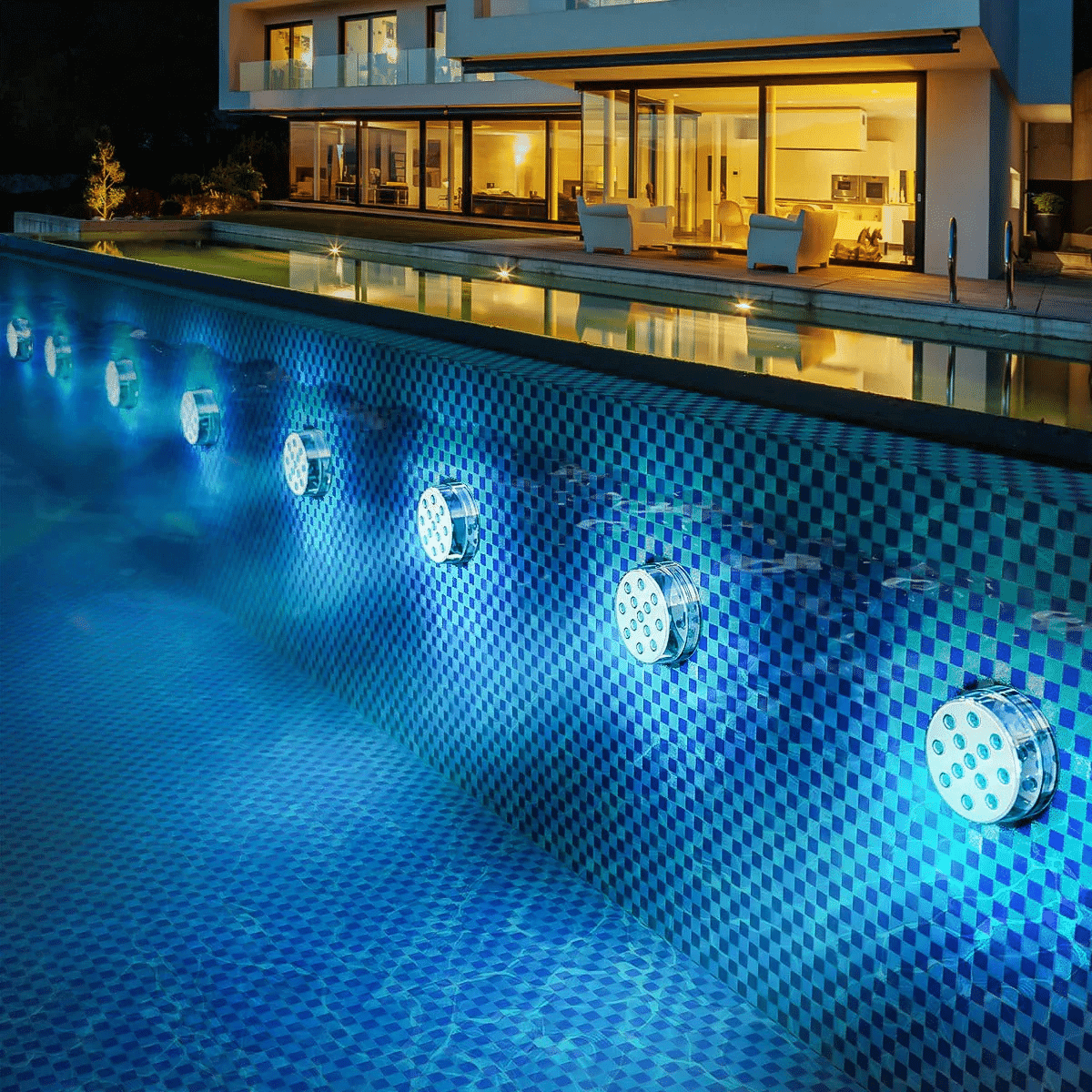 2-Pack Waterproof Submersible LED Lights with Remote Control