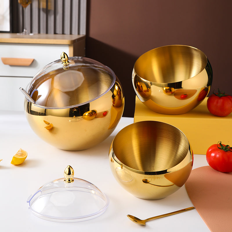22cm Gold Stainless Steel Buffet Serving Bowl