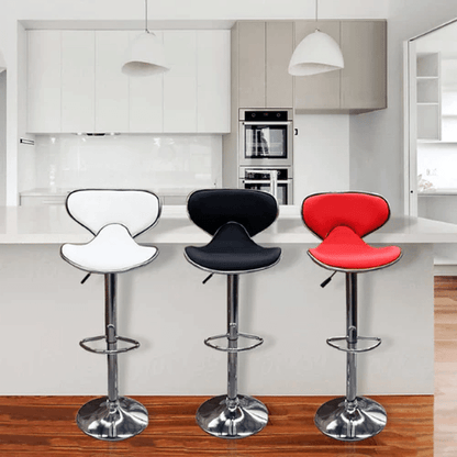 Adjustable Bar Chair with Backrest & Footrest - Swivel Stool