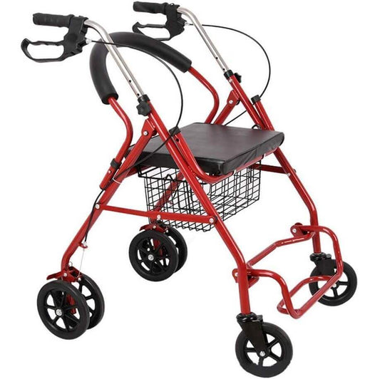 All-Purpose Foldable Mobility Wheelchair with Attendant Push Handles