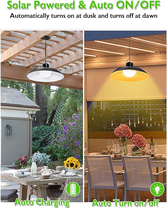 Solar Powered Indoor/Outdoor Solar Pendant Light