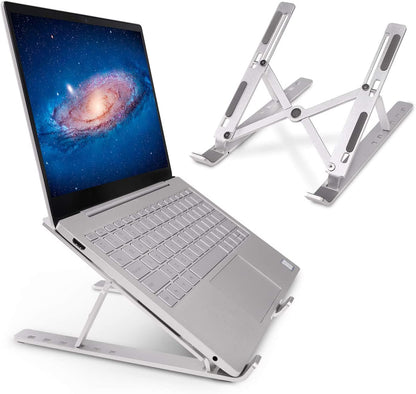 Aluminium Portable Laptop Stand - Ergonomic Adjustable Notebook Riser