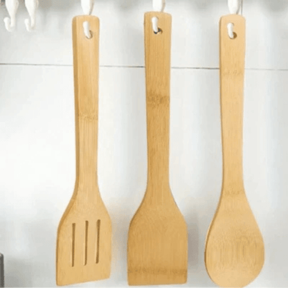 5 Piece Bamboo Kitchen Utensils Set - Sustainable Cooking Tools
