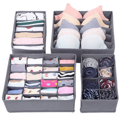 4-Piece Foldable Drawer Organizers