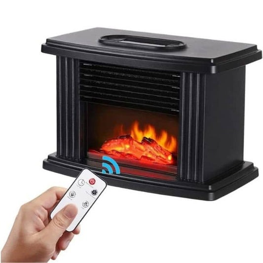 1000W Mini Electric Fireplace Heater with Remote Control