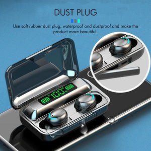 Black Wireless Earbuds Built-in Power Bank