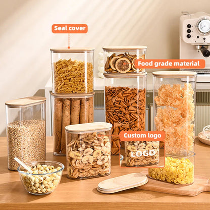 Bamboo Lid Airtight Jar Set - Eco-Friendly Kitchen Storage
