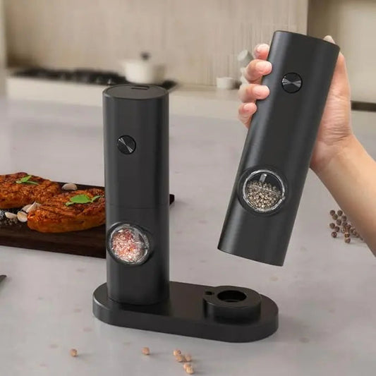 Electric Salt & Pepper Grinder Set - Adjustable Coarseness