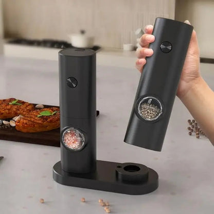 Electric Salt and Pepper Grinder Set - One-Touch Automatic Spice Mill