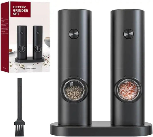 Electric Salt and Pepper Grinder Set - One-Touch Automatic Spice Mill