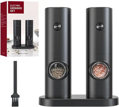 Automatic Electric Salt and Pepper Grinder Set - One-Touch Operation