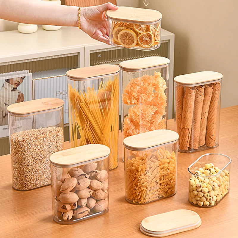 Bamboo Lid Airtight Jar Set - Eco-Friendly Kitchen Storage