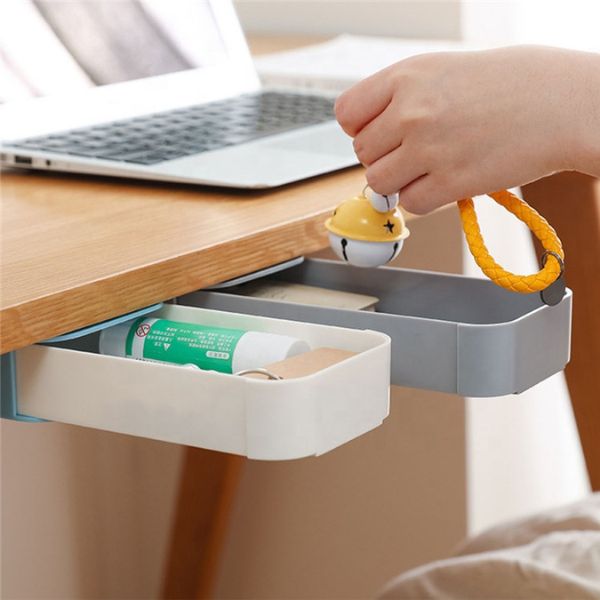 Under-Desk Adhesive Hidden Stationery Drawer
