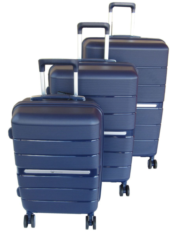 Travel Luggage 3 Piece Suitcases Spinner - Aqua Blue