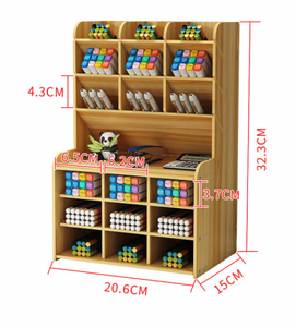 17 Compartment Wooden Desktop Stationery Organizer