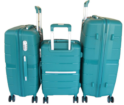 Travel Luggage 3 Piece Suitcases Spinner - Aqua Blue