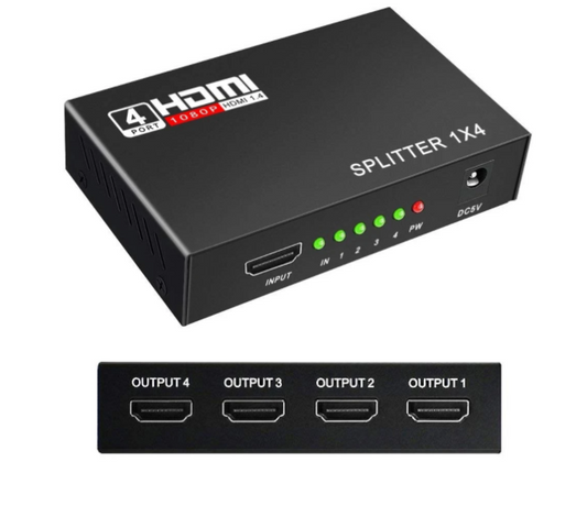 1 to 4 HDMI Splitter Adapter Converter
