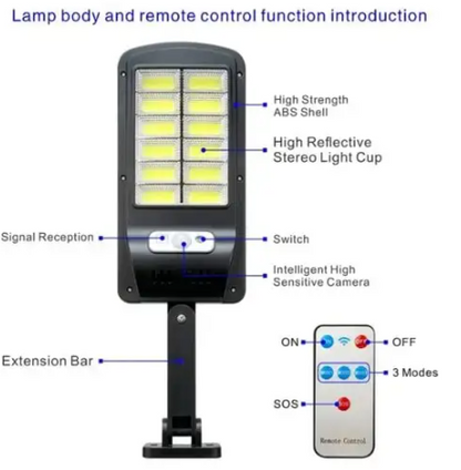 60W sensor solar light with remote outdoor