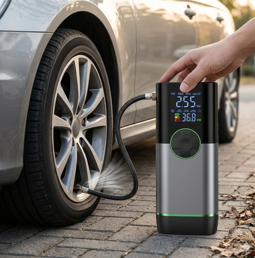 Dual-Screen Portable Air Compressor