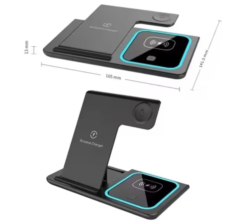 3-in-1 Wireless Charger - Phone, Smartwatch & Earbuds, 15W Fast Charge