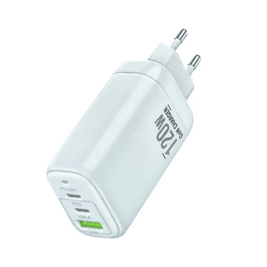 120W Triple Port Fast Charge USB & Type-C Adaptor