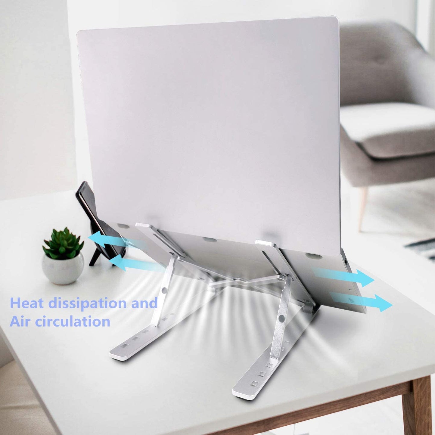 Aluminium Portable Laptop Stand - Ergonomic Adjustable Notebook Riser