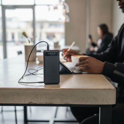 20000mAh Portable Power Bank with Built-in Charging Cables