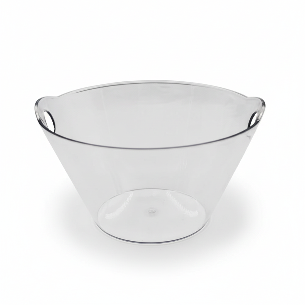 Clear Plastic Party Ice Bucket - Portable Beverage & Wine Chiller