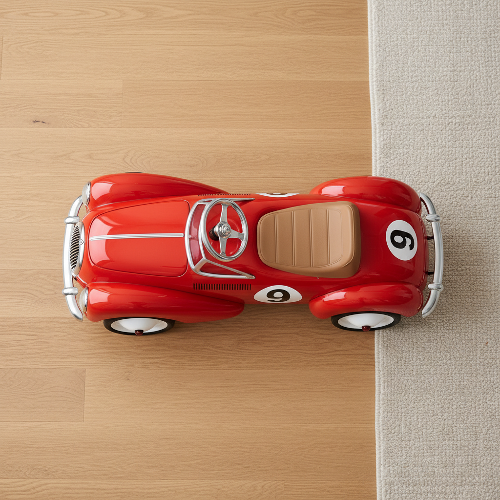 Vintage Style Kids' Ride-On Racing Car - Retro Pedal Power