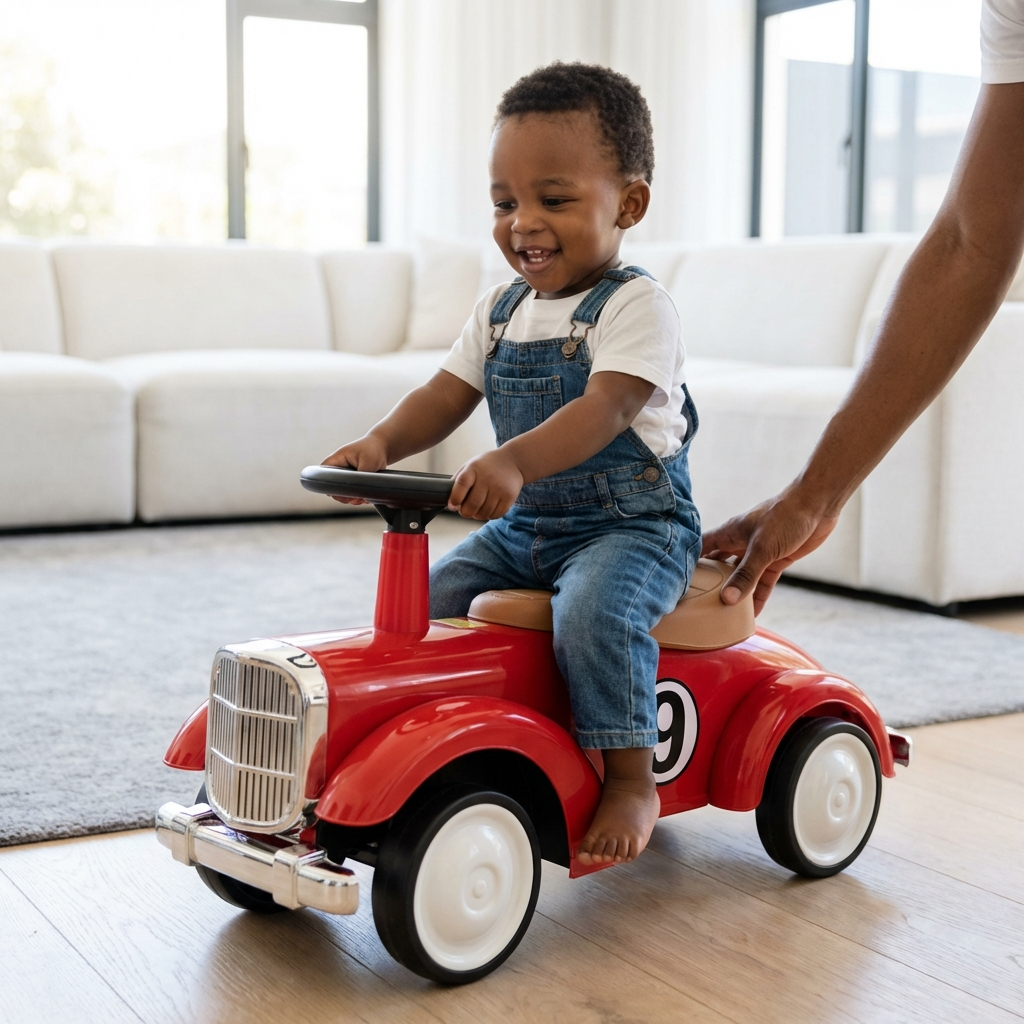 Vintage Style Kids' Ride-On Racing Car - Retro Pedal Power