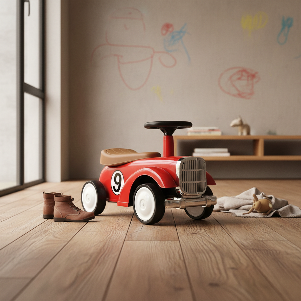 Vintage Style Kids' Ride-On Racing Car - Retro Pedal Power
