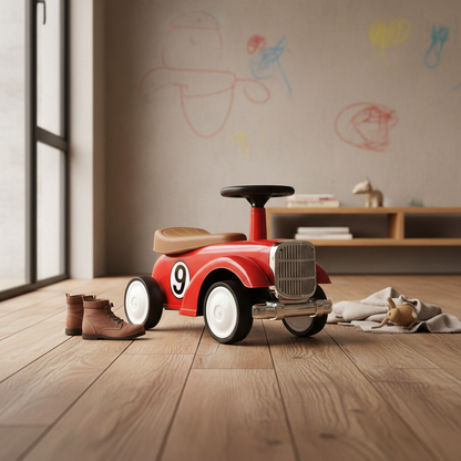 Vintage Style Kids' Ride-On Racing Car - Retro Pedal Power