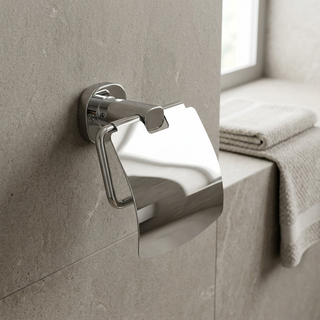 Stainless Steel Wall Mounted Toilet Paper Holder with Cover