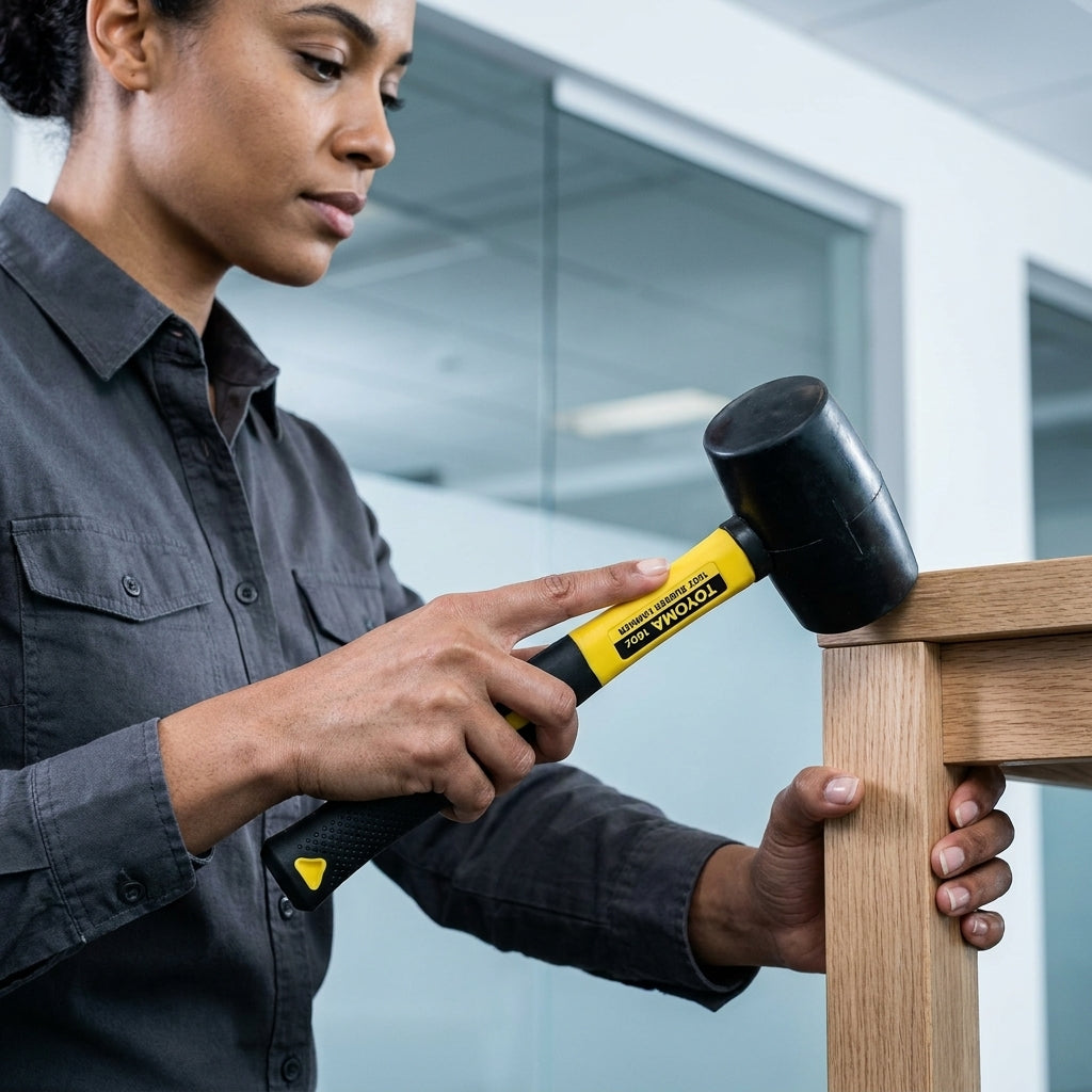 Heavy Duty Rubber Mallet with Fiberglass Handle
