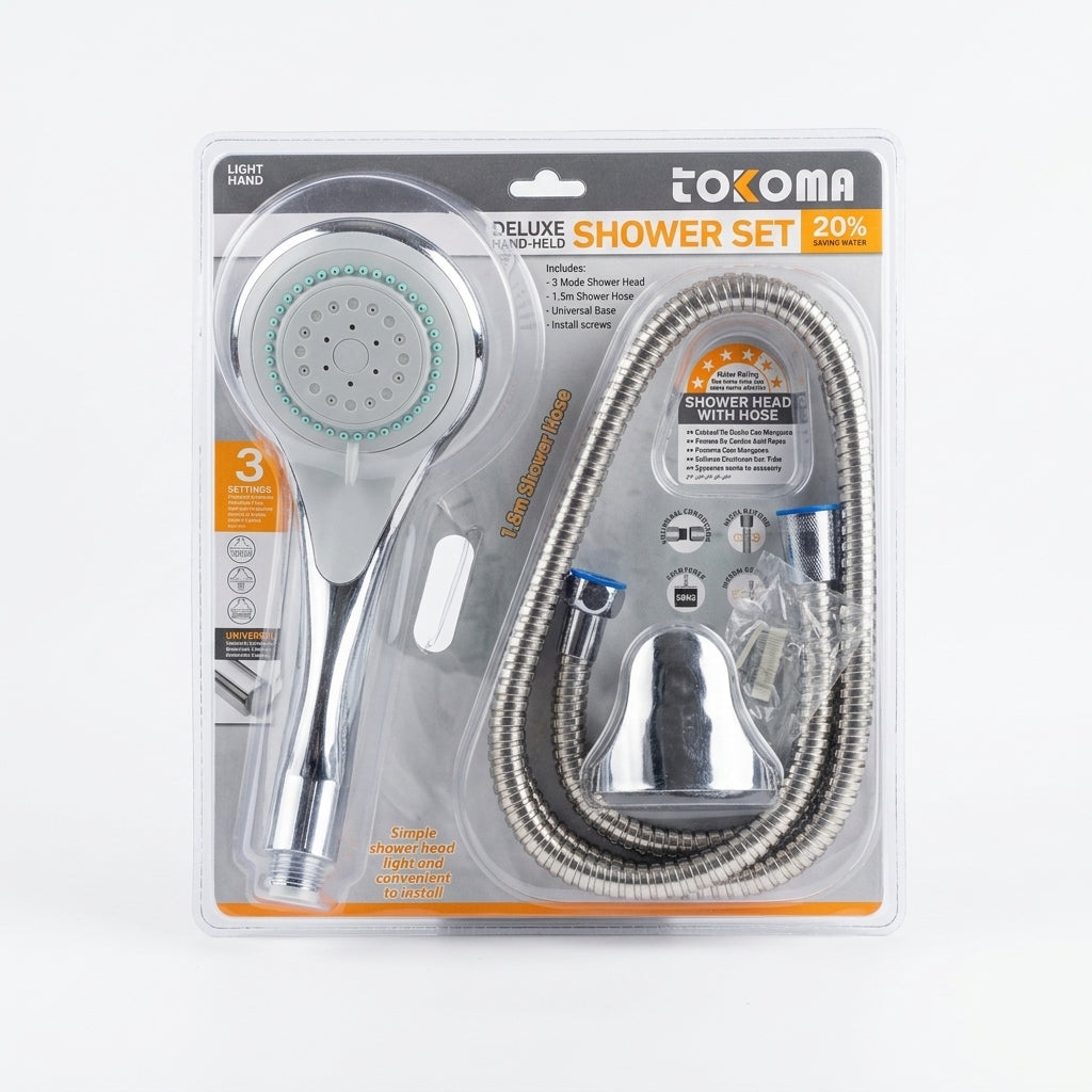 3-Function Handheld Shower Head Set with 1.8m Hose