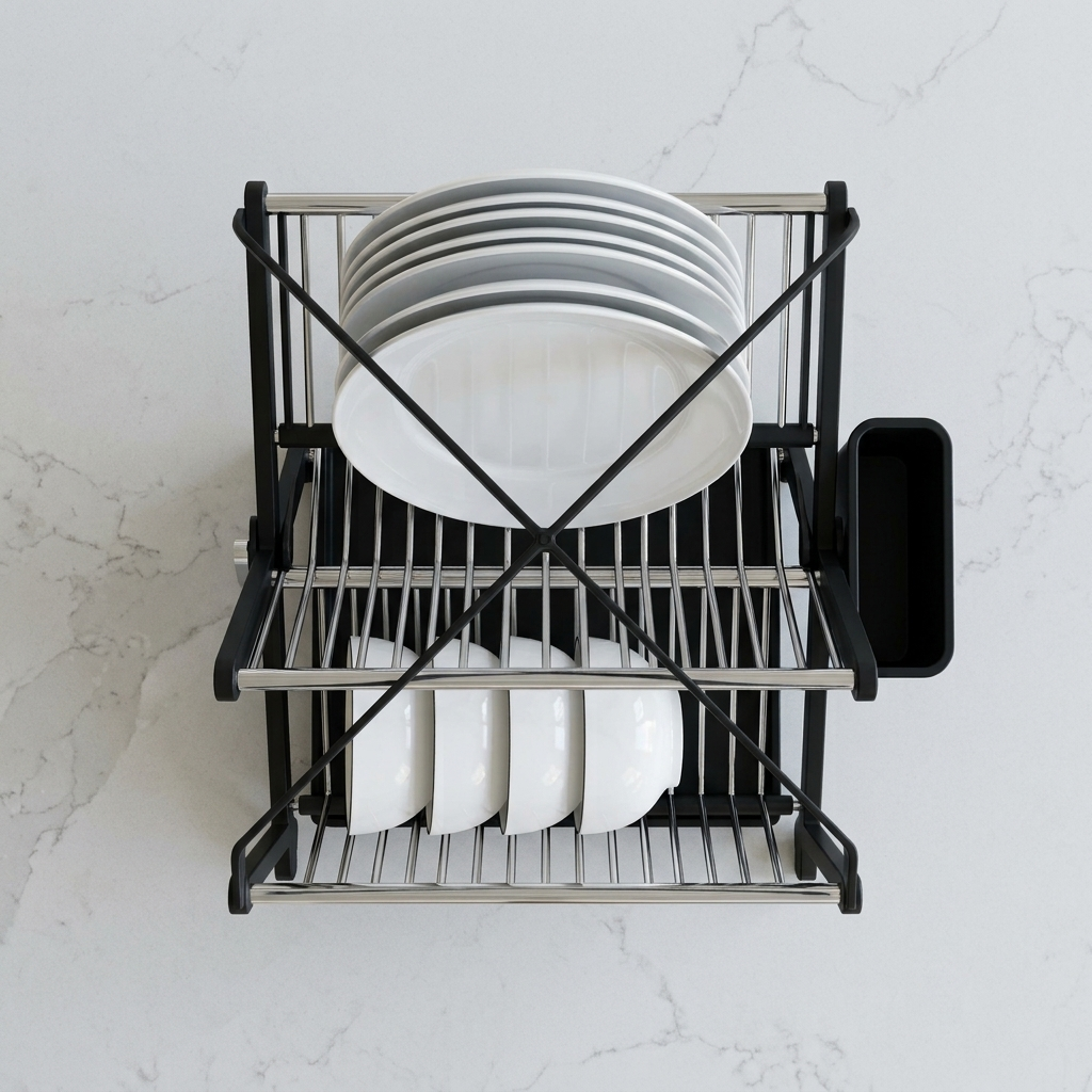 X-Shape Double-Layer Household Dish Rack