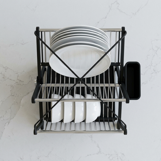 X-Shape Double-Layer Household Dish Rack