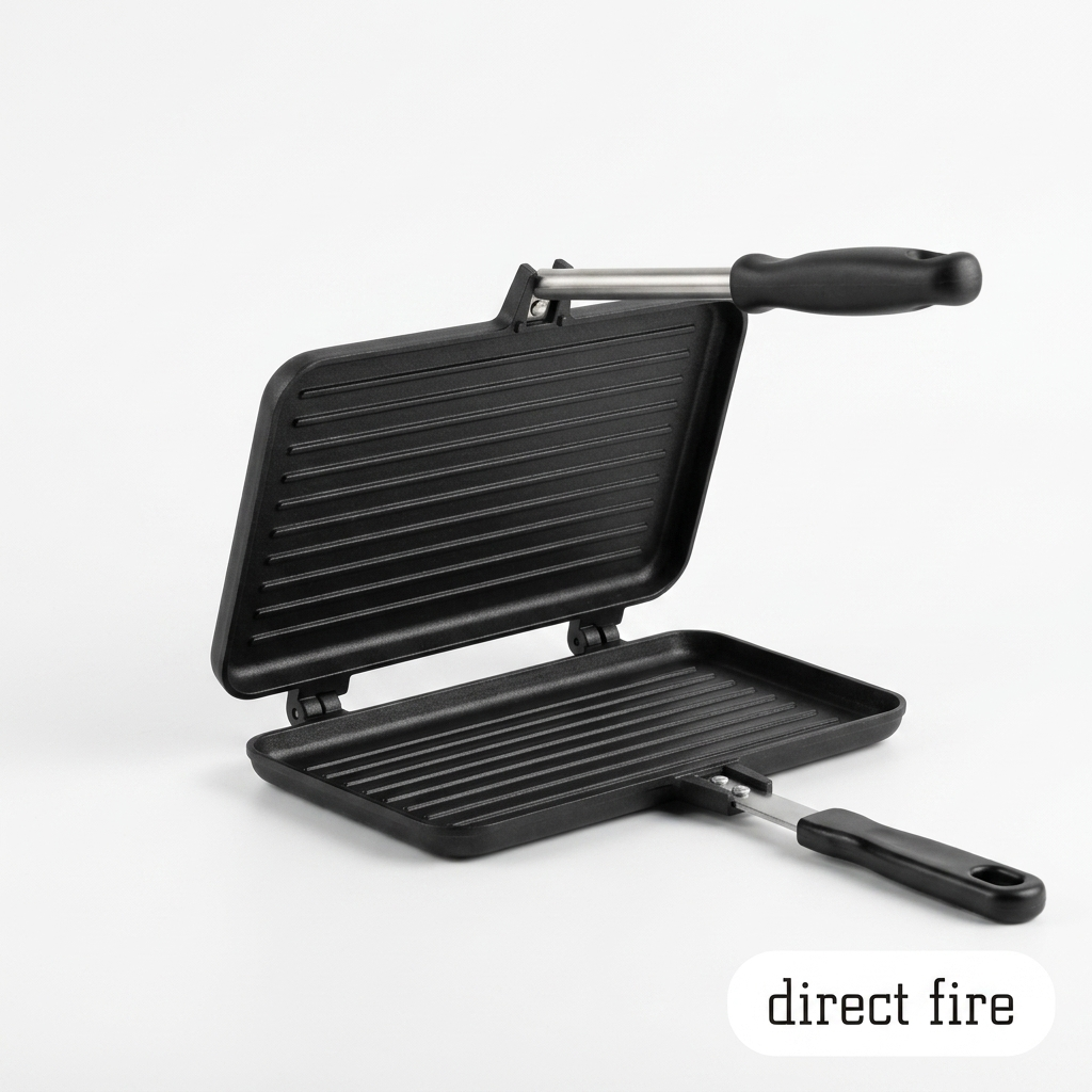 Double Ribbed Non-Stick Breakfast Pan & Sandwich Toaster