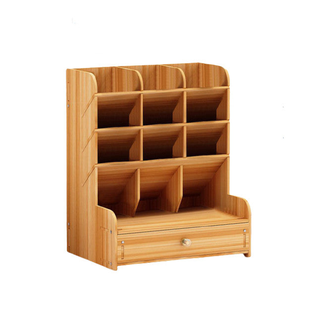 17 Compartment Wooden Desktop Stationery Organizer