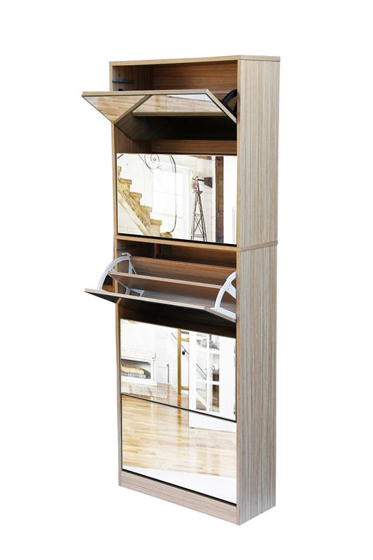 Mirror Shoe Cabinet - 5 Levels