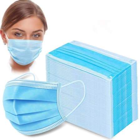 3 Ply Blue Face Masks - Pack of 50