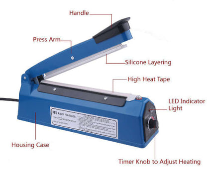 200mm Impulse Plastic Heat Sealer